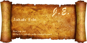 Jakab Ede névjegykártya